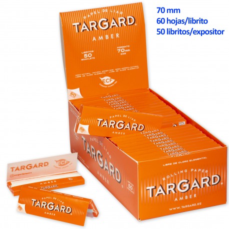 4T. Rolling paper «Tar Gard Amber®» 70 mm. Display with 50 booklets of 60 leaves