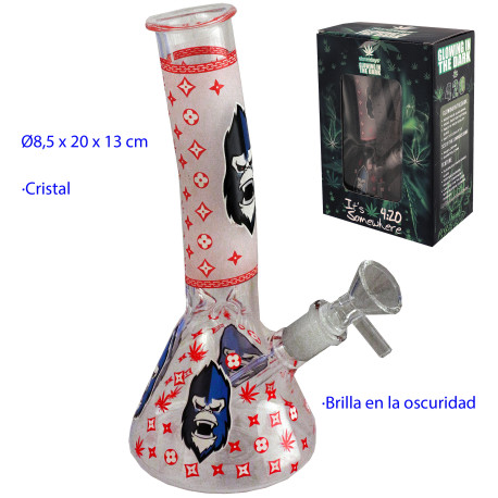 5T. 20 cm Bong de cristal brilla en la oscuridad