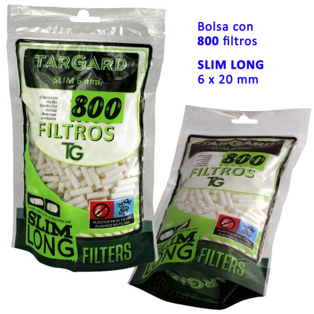 5T. Bolsa 800 filtros Tar Gard «Slim LONG 6 mm.»