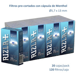 4T. Rizla Polar Blast Pack con 20 cajas de 12 filtros pre-cortados con cápsula menthol