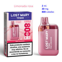 4T. Pink Lemonade 20 mg. «Lost Mary TP 800» Vaper desechable