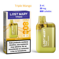 4T. Triple Mango 20 mg. «Lost Mary TP 800» Vaper desechable