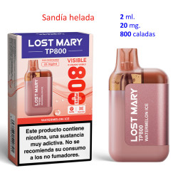 4T. Watermelon Ice 20 mg. «Lost Mary TP 800» Vaper desechable