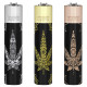 4T. «Clipper» «YANTRA WEED» Exp. 12 encendedores con estuche de metal