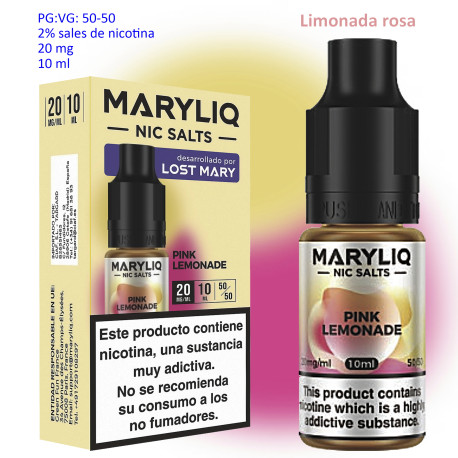 6T. 20 mg. Pink Lemonade «MARYLIQ» Sales de nicotina