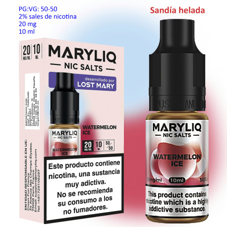 6T. 20 mg. Watermelon Ice «MARYLIQ» Sales de nicotina