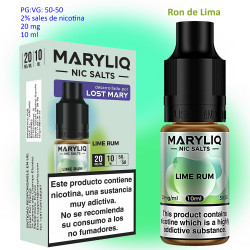 4T. 20 mg. Lime Rum «MARYLIQ» Sales de nicotina