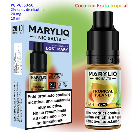 6T. 20 mg. Tropical Island «MARYLIQ» Sales de nicotina