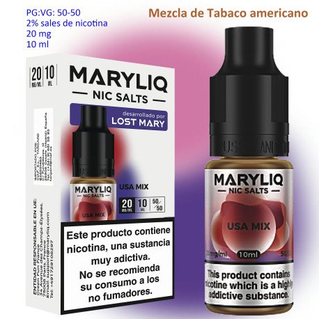 6T. 20 mg. USA MIX «MARYLIQ» Sales de nicotina