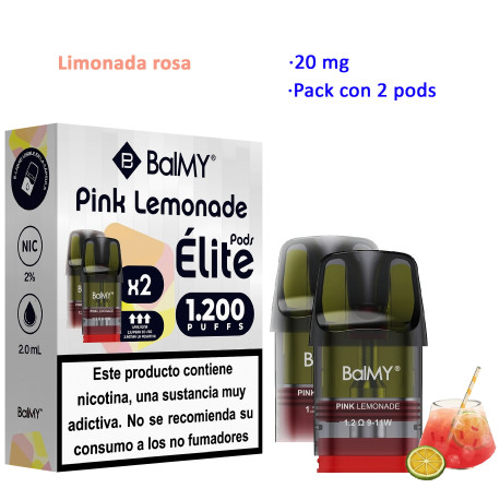 4T. Pink Lemonade 20 mg. «BALMY ÉLITE» 2 Pods recarga