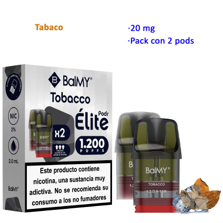 4T. Tobacco 20 mg. «BALMY ÉLITE» 2 Pods recarga