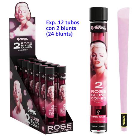 3T. «G-Rollz» Pre-rolled Rose Blunts «Fabulous Face» Exp. 12 tubos con 2 blunts (24 blunts)