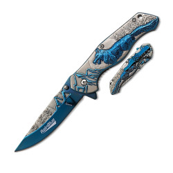 3T. 9,5 cm. Navaja «Albainox» Rainblue lobo bicolor