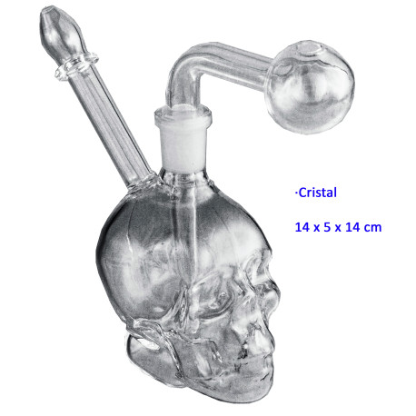 1T. Bong cristal calavera 6 x 14,5 cm