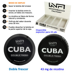 4T. Double fresh CUBA BLACK Nicotine pouches 43 mg.