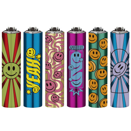 4T. «PSYCHO SMILE» Exp. 30 encendedores Mini Clipper con funda metal